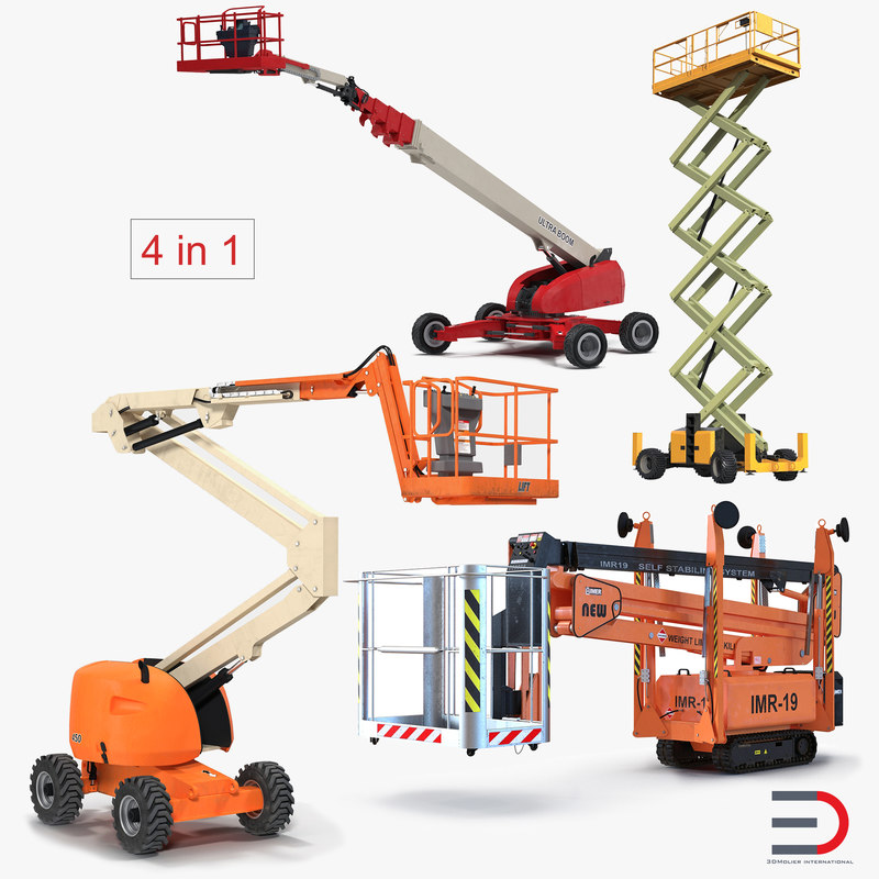 Telescopic boom lifts rigged 3D model TurboSquid 1199567