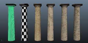 ancient greek doric columns 3D model