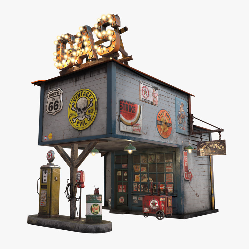 Gas station 3D model TurboSquid 1199650