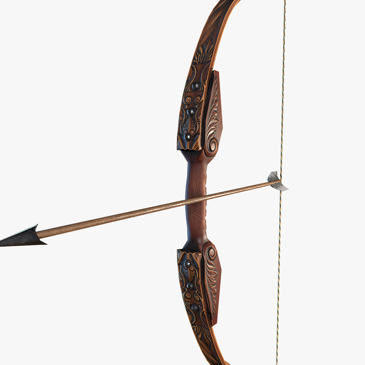 中世纪弓(pbr)3d模型