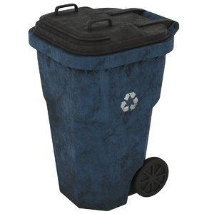 3D garbage container 1 old model