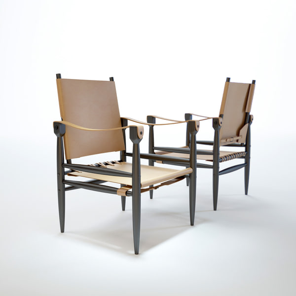 Leather Safari Chair 3d Model, Leather Safari Chair