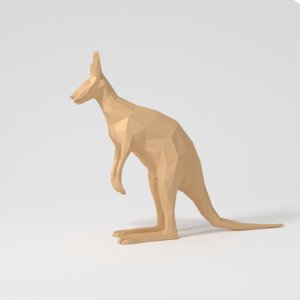 3D cartoon kangaroo