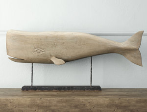 carved whale pedestal 3D