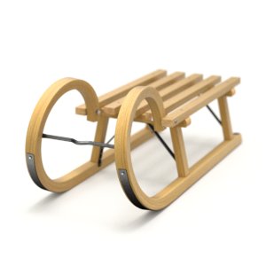 3D sled wooden wood