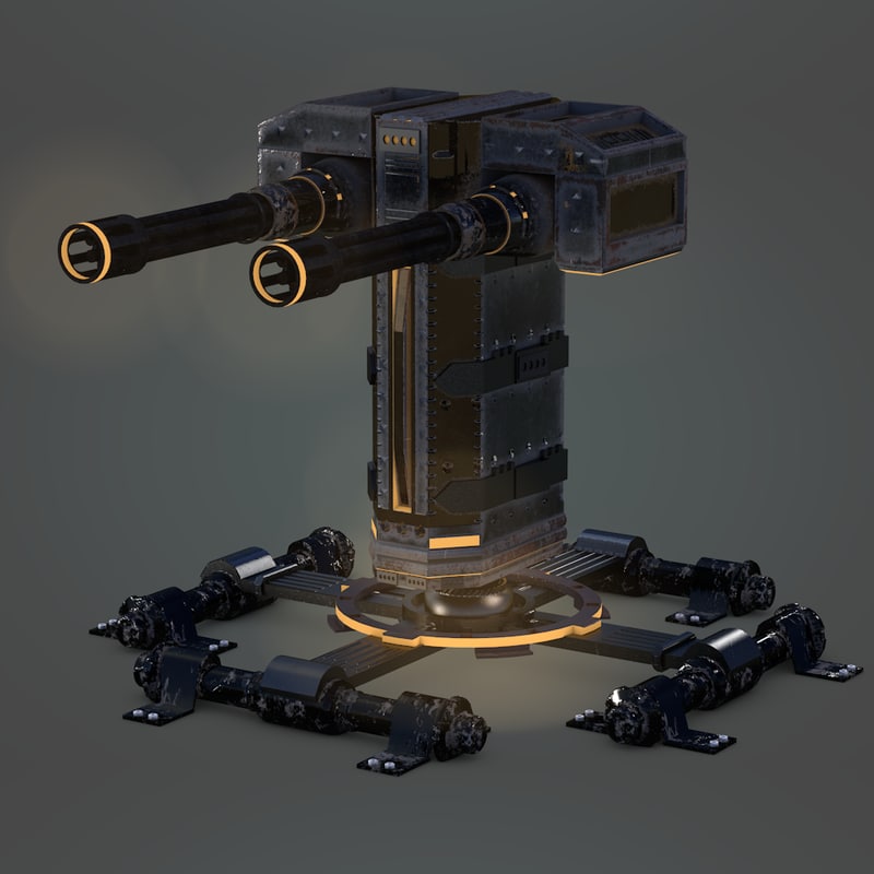 Defense turret 3D model - TurboSquid 1200782