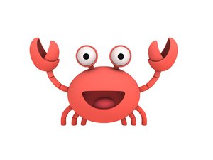 3D model cartoon crab
