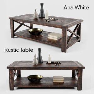 ana white rustic coffee table 3D model