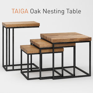 3D taiga oak nesting table model