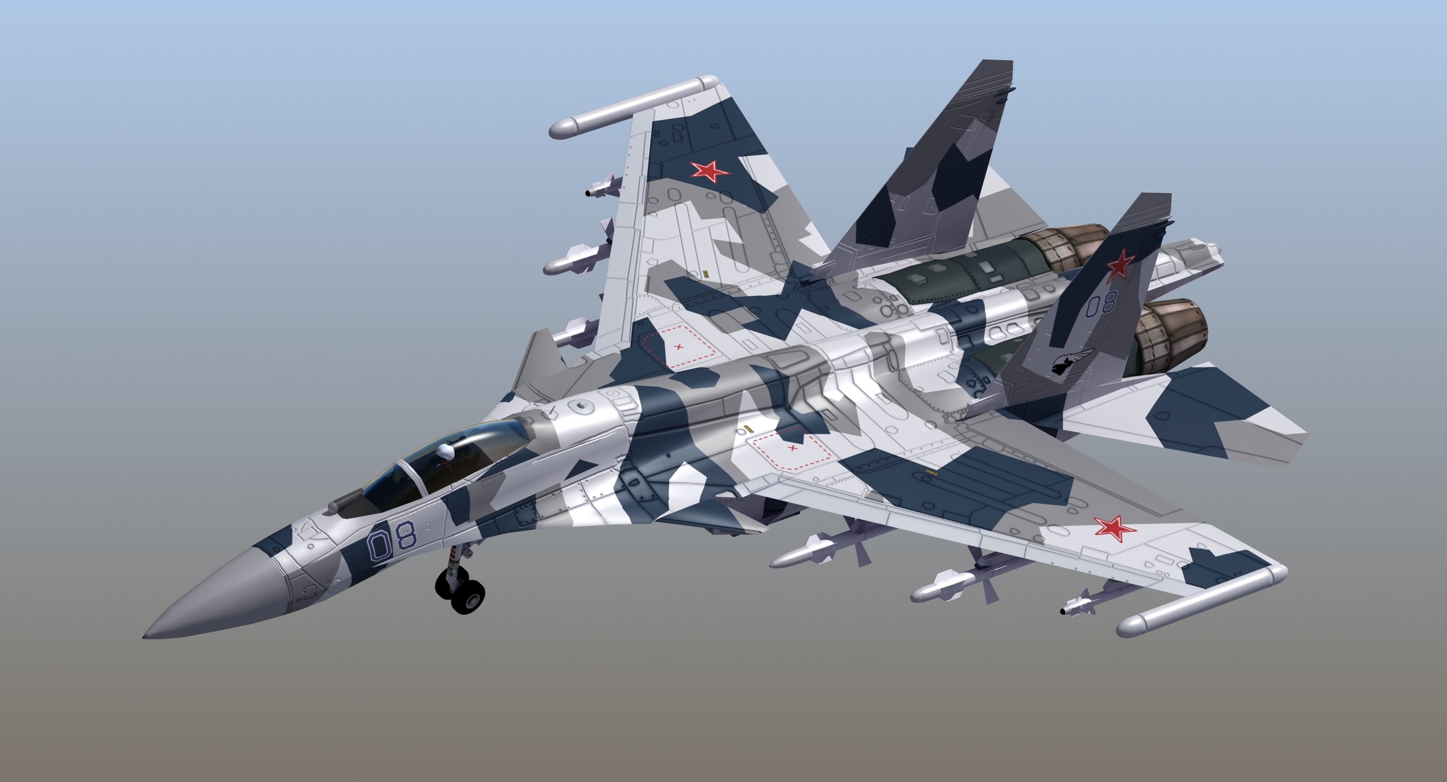 Su 35 Flanker Fighter 3d Model Turbosquid 1201154