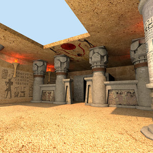 3D model egyptian temple interior
