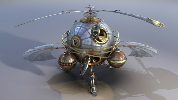 Steampunk steam helicopter 3D model - TurboSquid 1201269