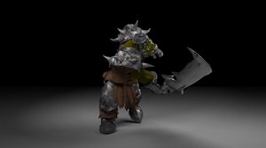 3D orc rigged animation model