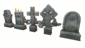 cartoon gravestones set 3D model