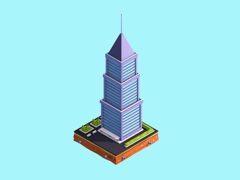 3D model cartoon skyscraper - TurboSquid 1202036