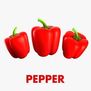 sweet red bell pepper 3D model