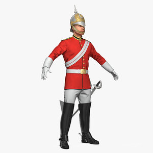 3D model queens royal soldier lifeguards