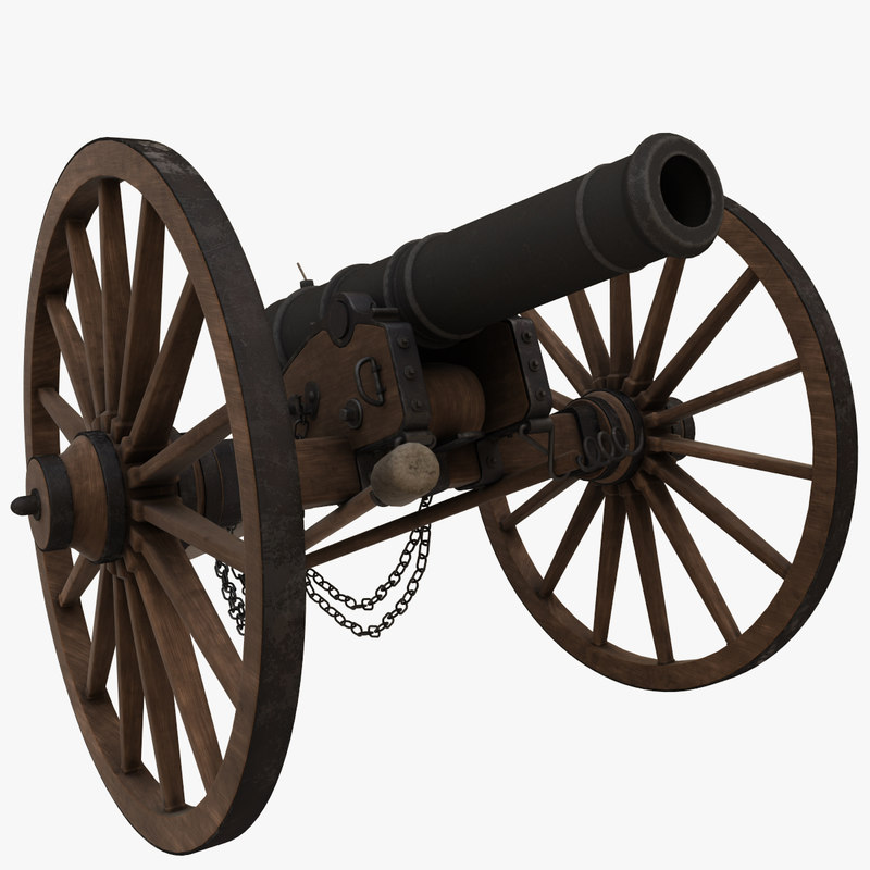 3D 6 pound field cannon model - TurboSquid 1202511