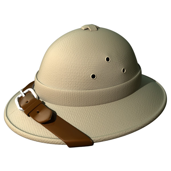 3D модель мультфильм сафари шляпа (пробковый шлем) - TurboSquid 1202537.