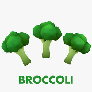 3D cartoon broccoli