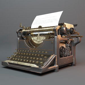 3D vintage typewriter underwood model