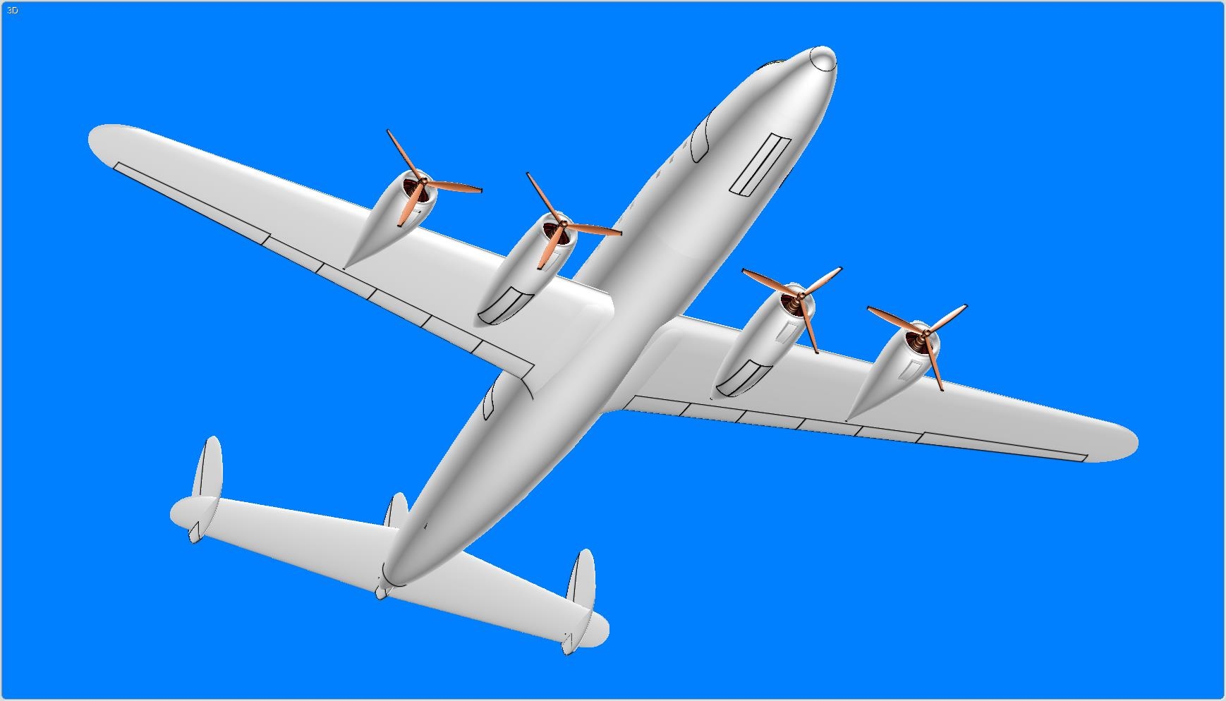 Lockheed L1049 Super Constellation Aircraft Modelo Modelo 3D ...