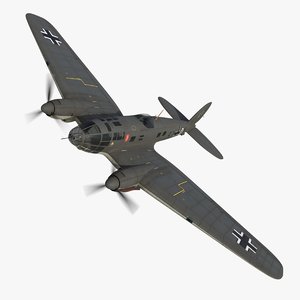 3D heinkel 111 bomber model
