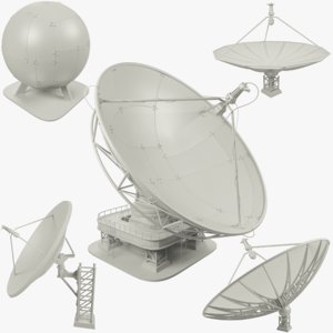 3D model set satellite dishs