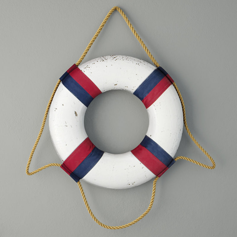 3D nautical life ring decor - TurboSquid 1202861