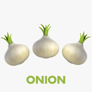 3D model cartoon onion vegetable -