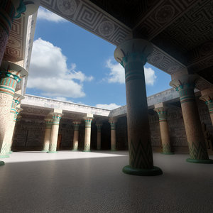 3D model egyptian temple interior