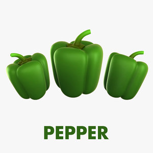 cartoon green bell pepper 3D