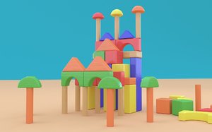 3D model toy blocks