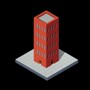 isometric building 3D model