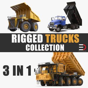 3D big trucks rigged