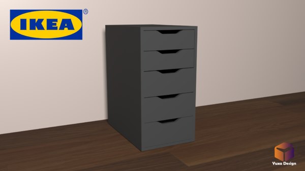 Ikea Alex Desk Drawer Unit 3d Modell Turbosquid 1203519