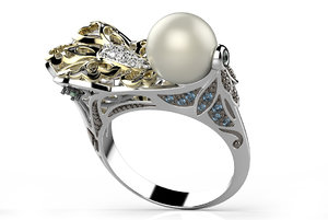 3D gold ring