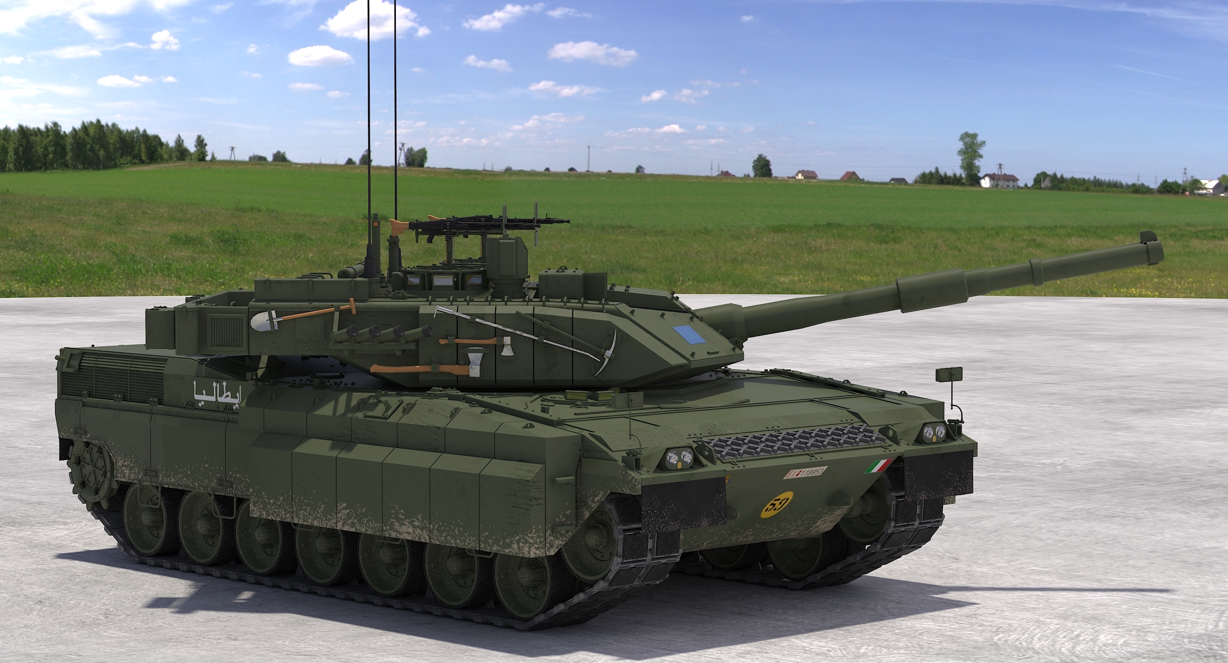 C1 ariete reactive armour 3D model - TurboSquid 1203674