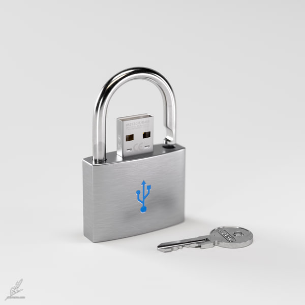 padlock pendrive 3D