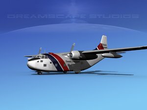 aircraft military fairchild transport 3D model