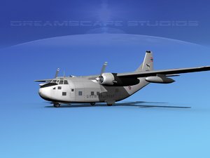 aircraft military fairchild transport 3D model