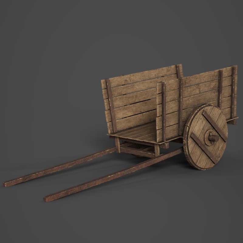 Old wooden wagon cart 3D - TurboSquid 