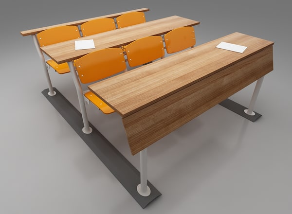 Universities student desk 3D model - TurboSquid 1203932