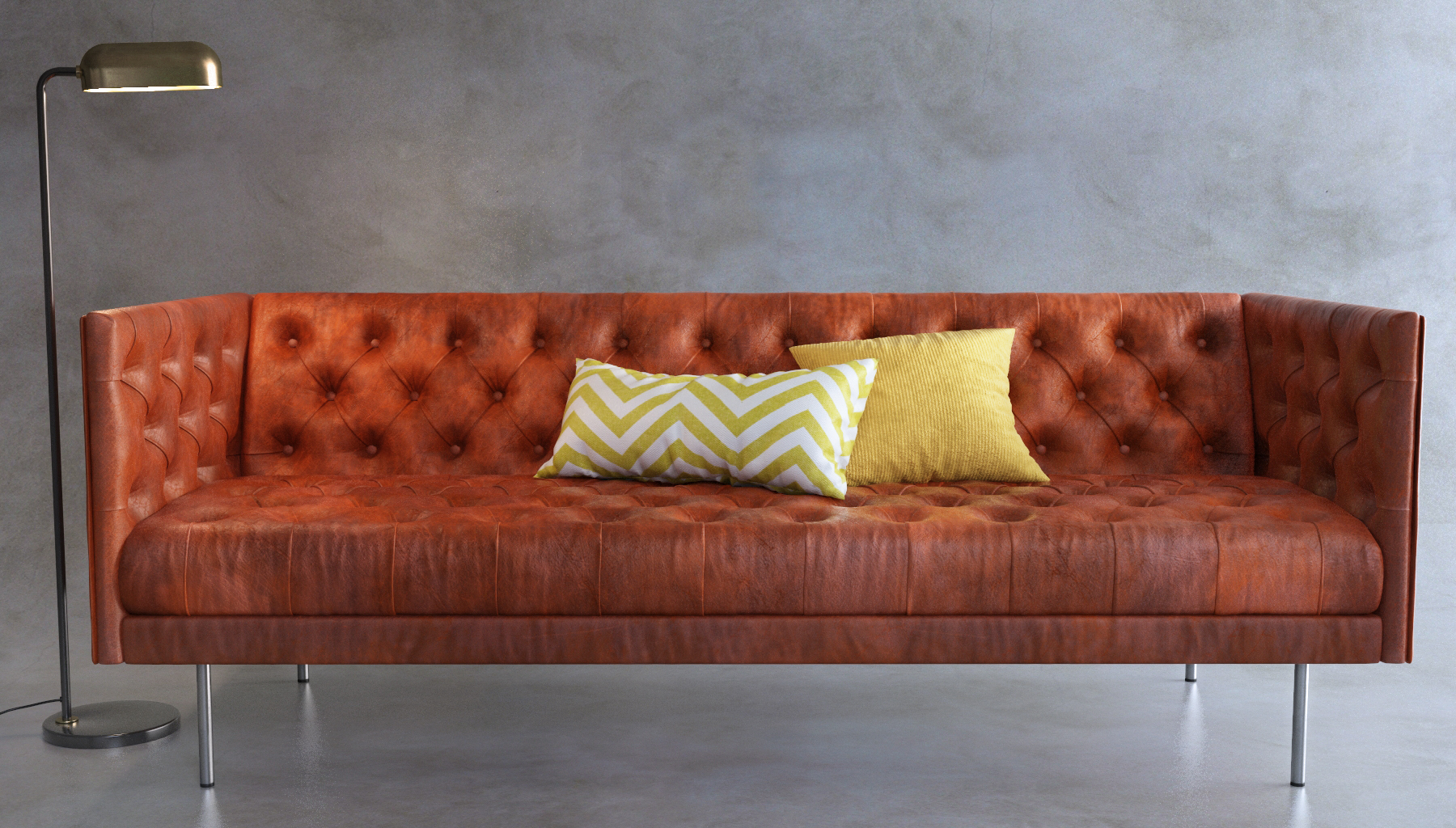 3D model west elm chesterfield sofa - TurboSquid 1204109