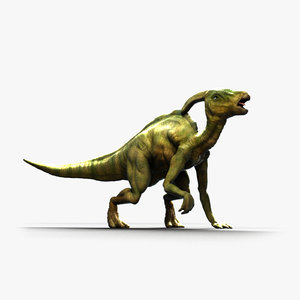 3D parasaurolophus dinosaur animate