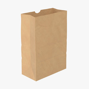 3D grocery bag open large model