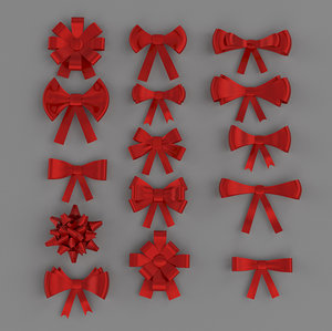 ribbon bows 3D model