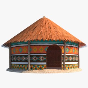 african hut 3D model