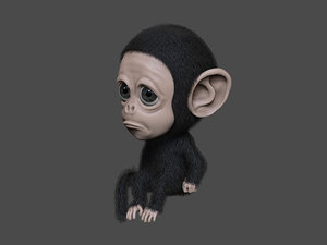 3D sad monkey