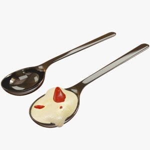 3D model spoon oatmeal